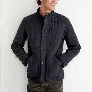 J.Crew Sussex Quilted Jacket Primaloft Corduroy Collar trim black size small